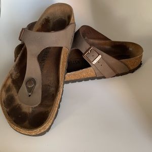 Women’s Golden Brown Leather Birkenstock Sandals Size 39 (US 7.5-8.5)
